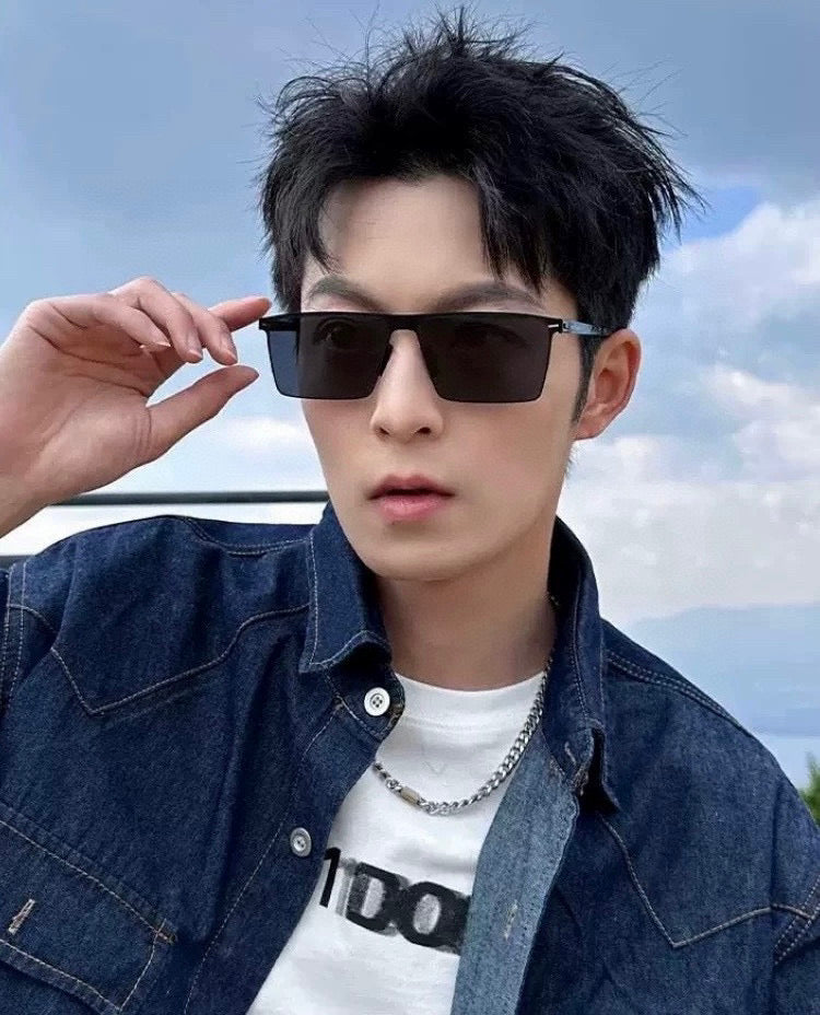 RECTANGULAR SUNGLASSES L169 IN METAL