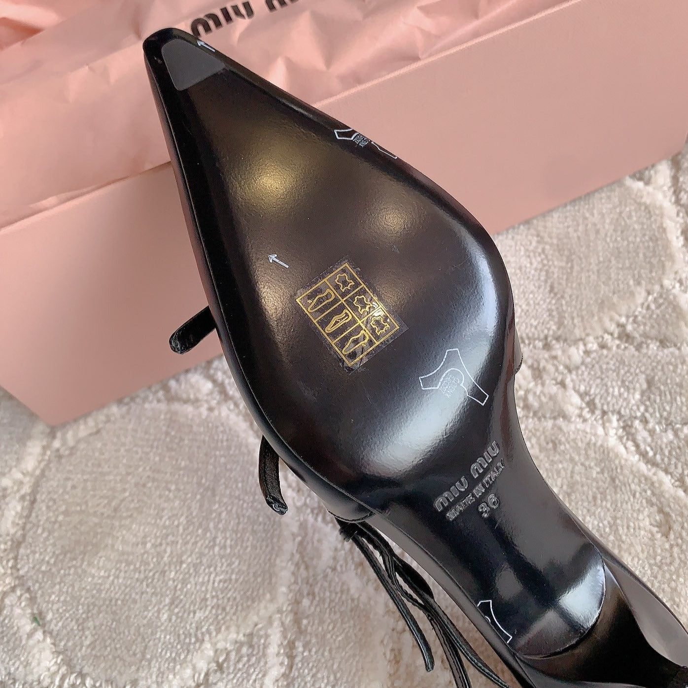 Slingback Black Leather With Stylized Cross Straps - Mid Heels