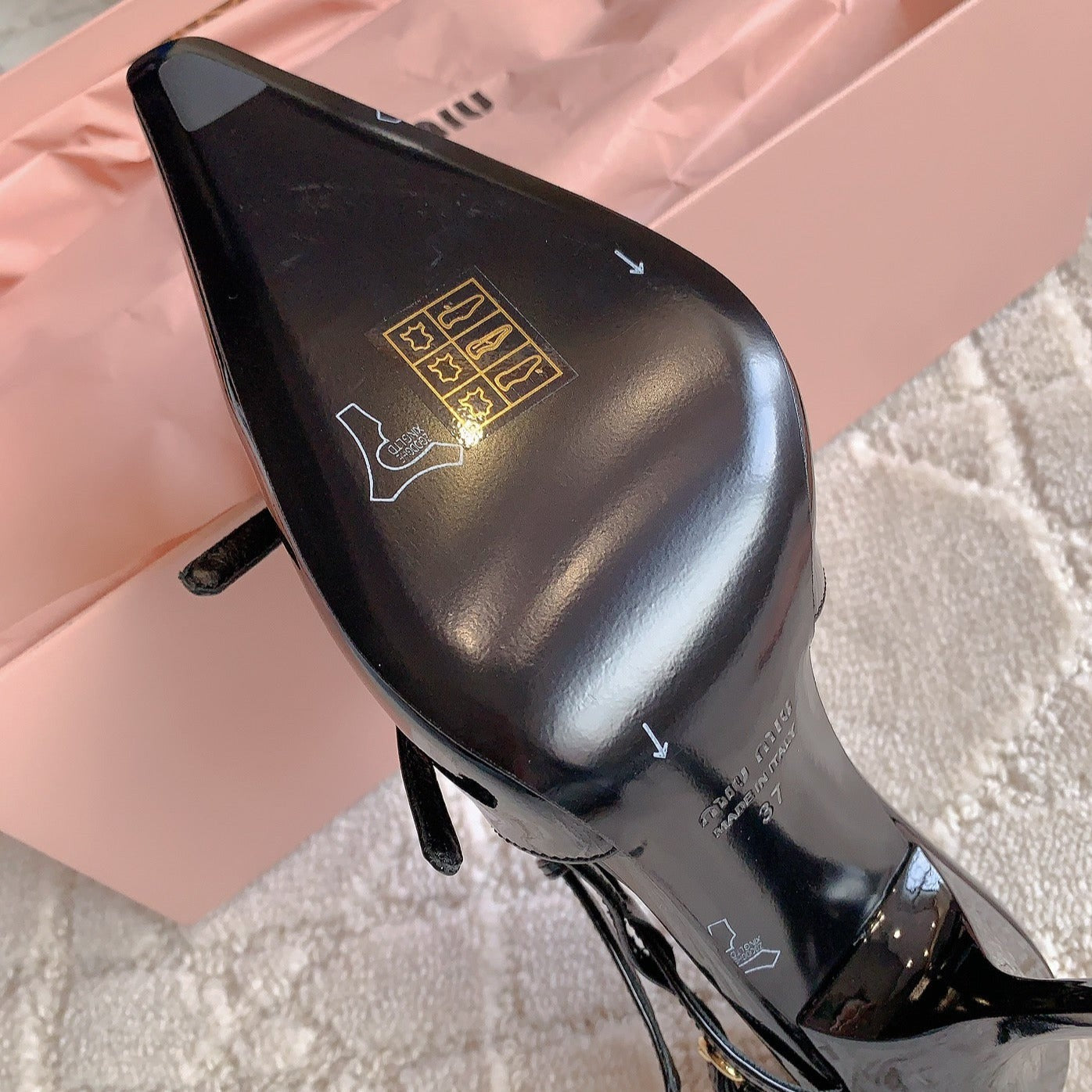 Slingback Black Leather With Stylized Cross Straps - High heels