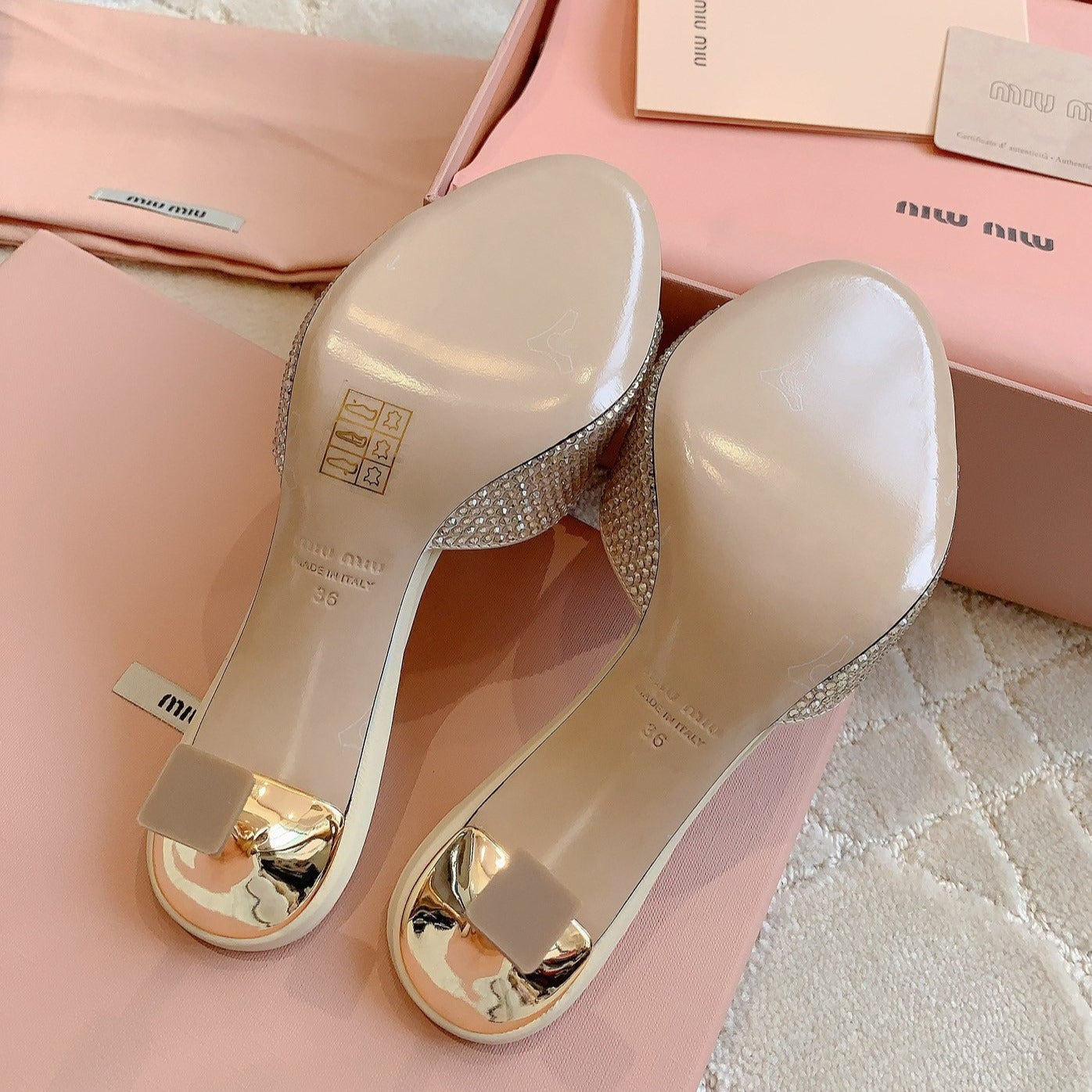Champagne High - Heels Diamond Sheepskin