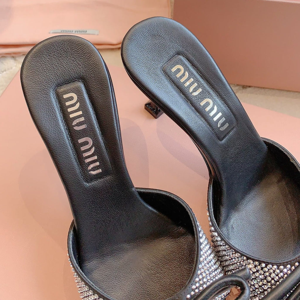 Black High - Heels Diamond Sheepskin