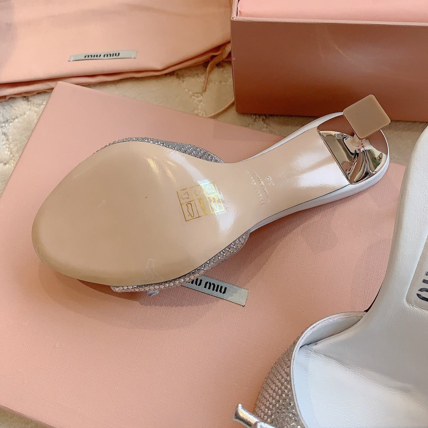 White High - Heels Diamond Sheepskin