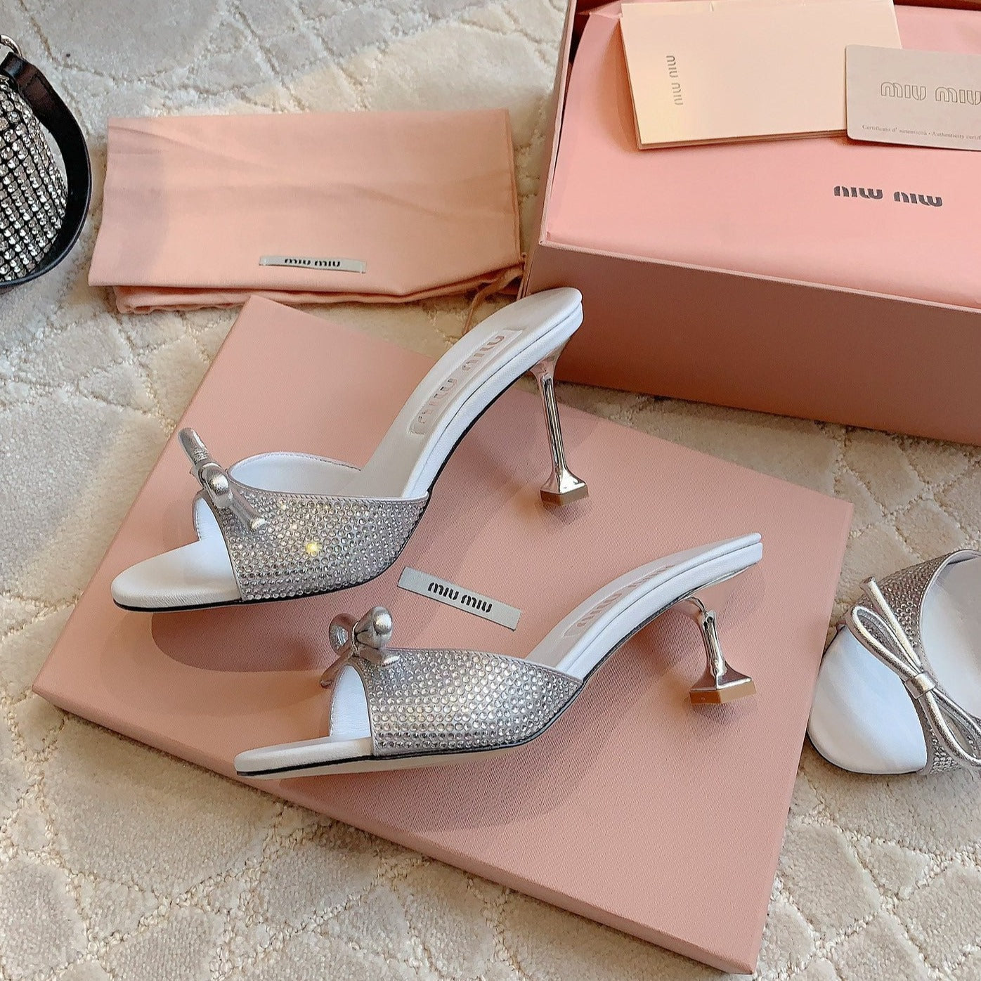 White High - Heels Diamond Sheepskin