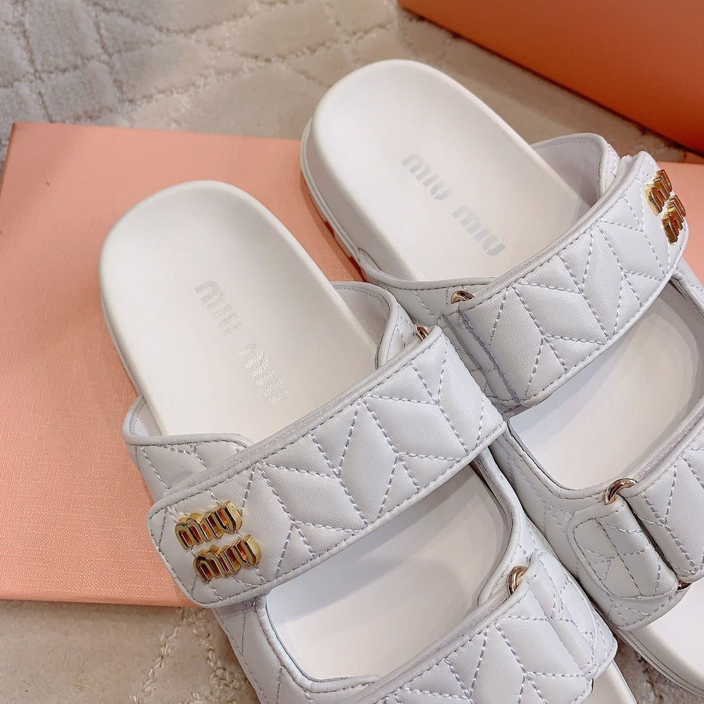 White Stylized Slippers Sheepskin