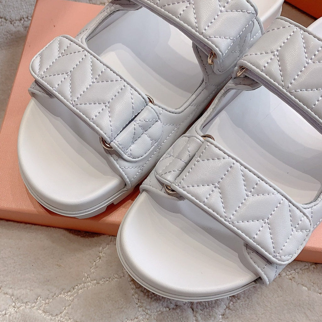 White Stylized Slippers Sheepskin