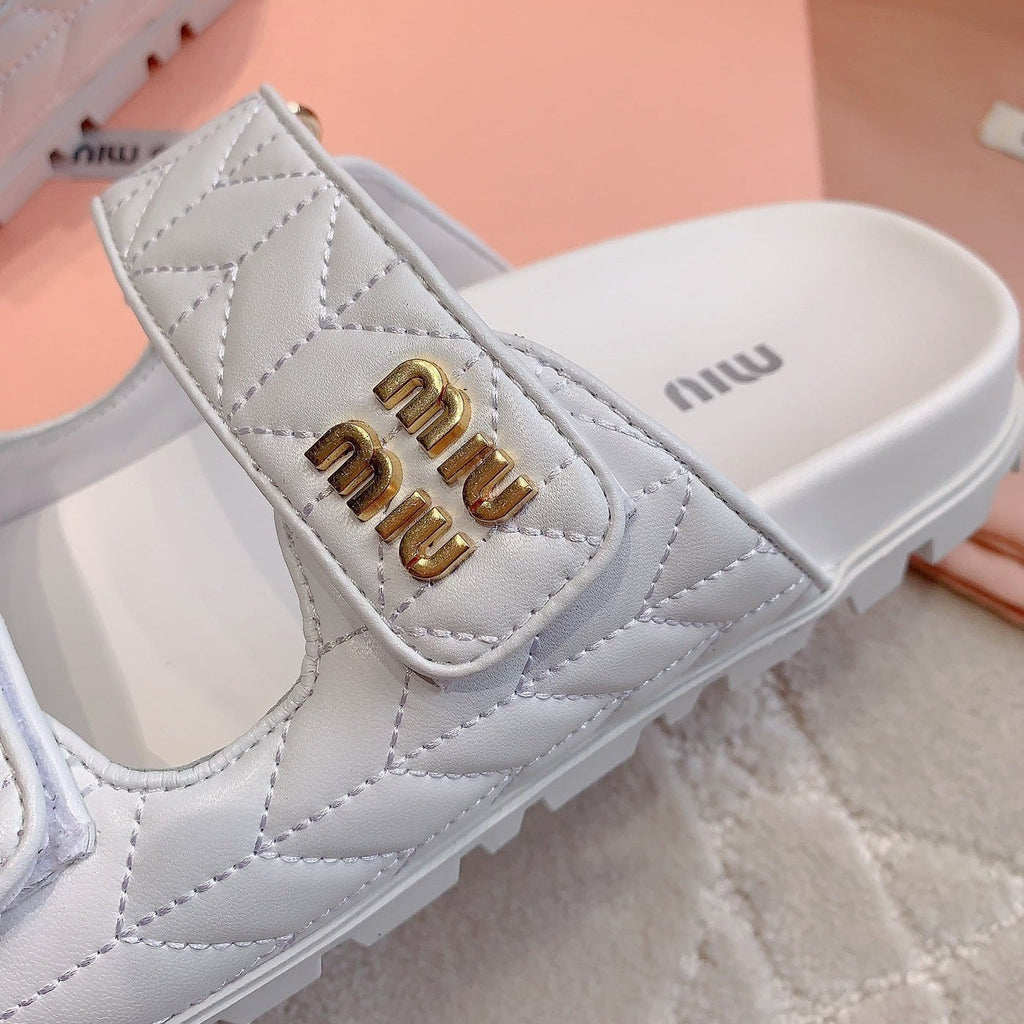 White Stylized Slippers Sheepskin