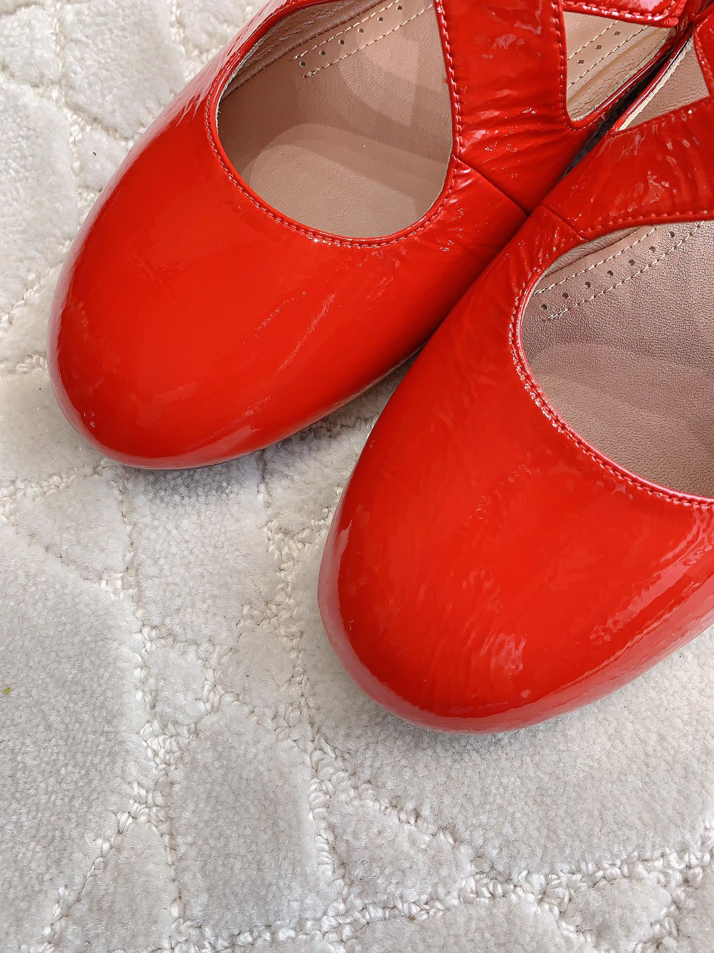 ALAIA CRISS CROSS BALLET FLAT IN CANDY RED LAMBSKIN WITH SILVER HARDWARE