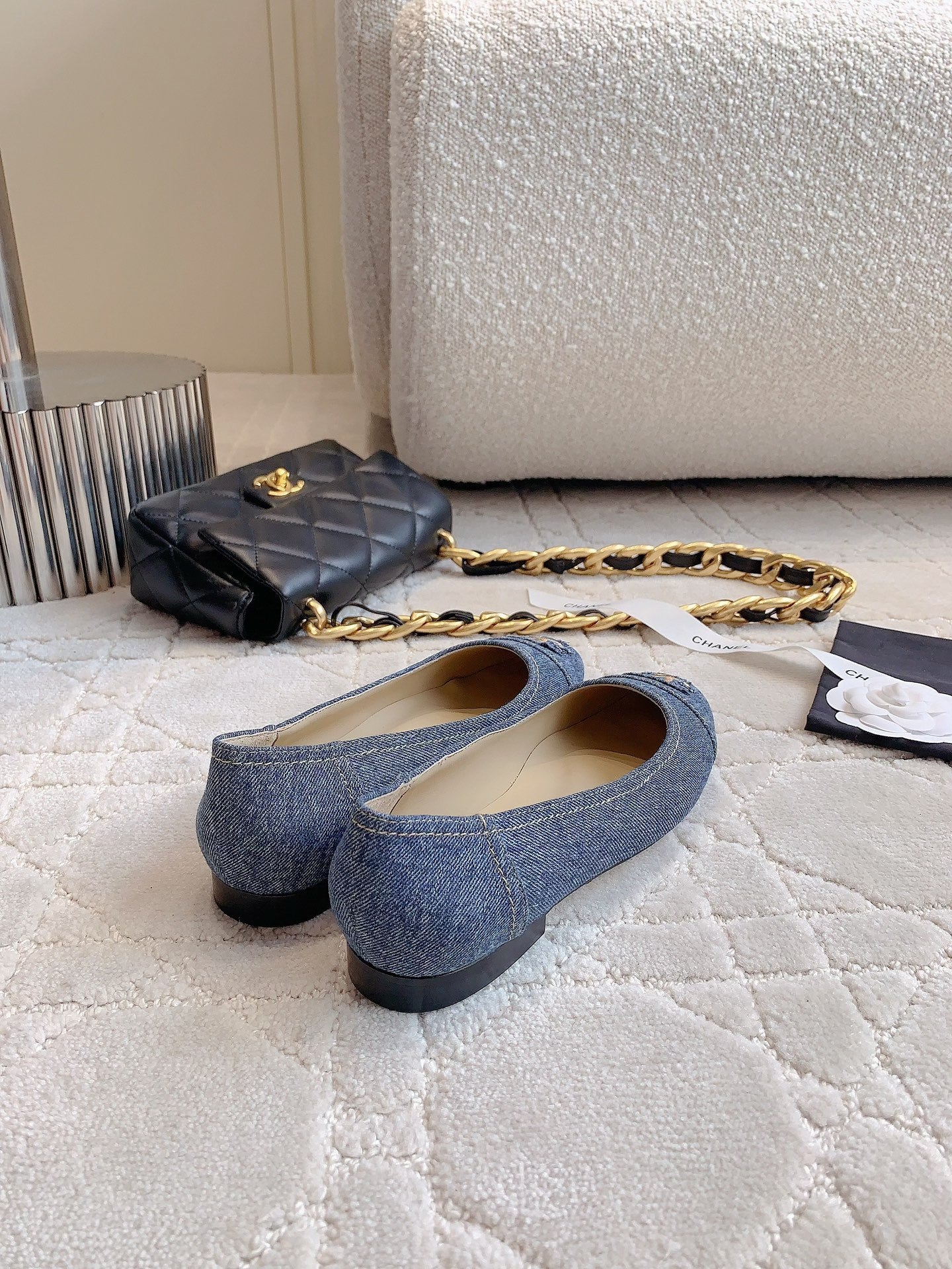 BALLET FLATS IN AEGEAN BLUE DENIM