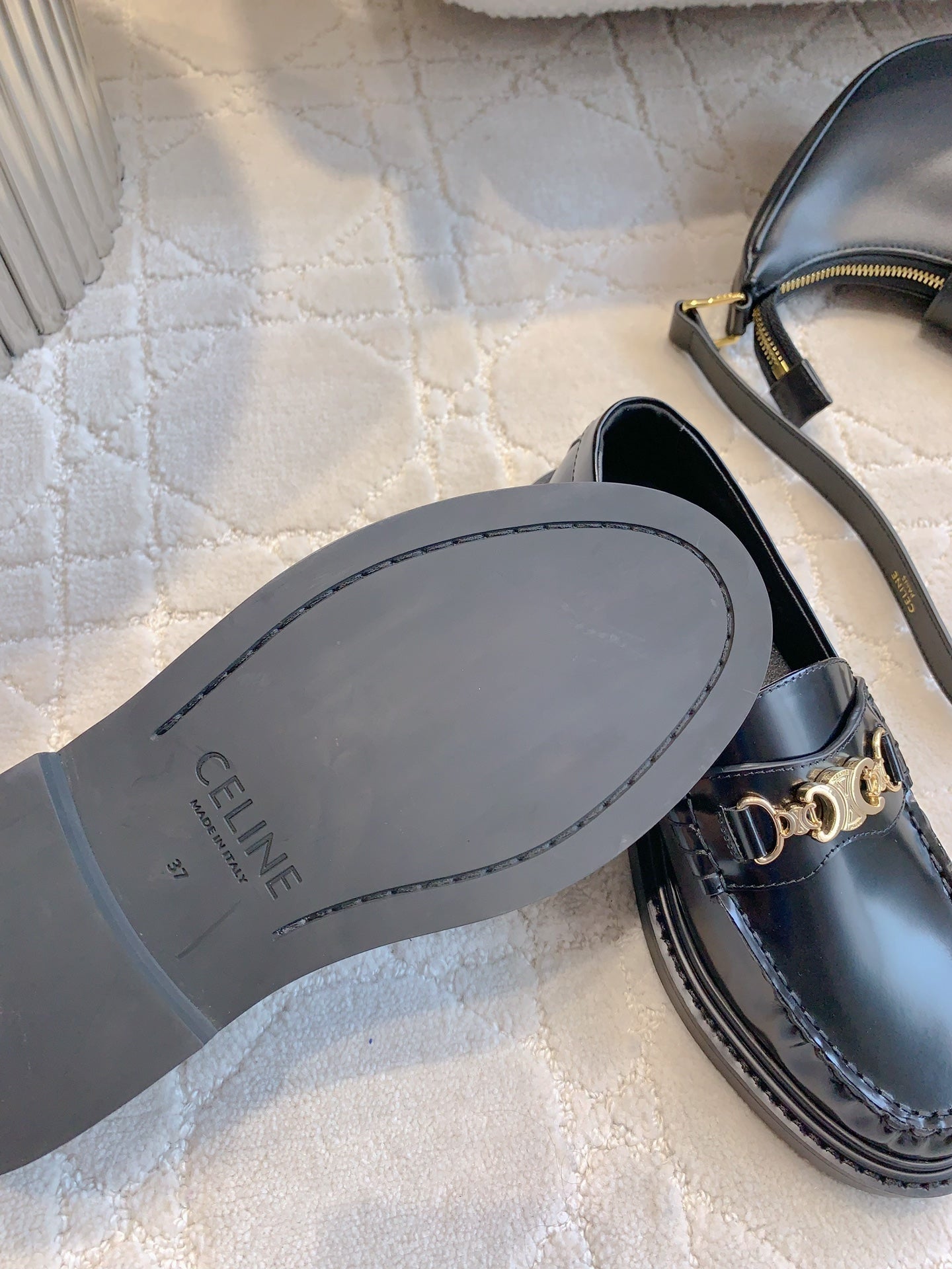 CHANEL 25S ARC DE TRIOMPHE LOAFERS IN BLACK SHINY CALFSKIN GOLD HARDWARE