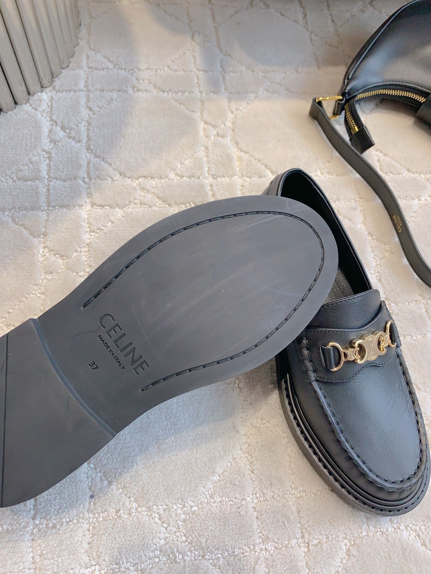 CHANEL 25S ARC DE TRIOMPHE LOAFERS IN BLACK CALFSKIN GOLD HARDWARE