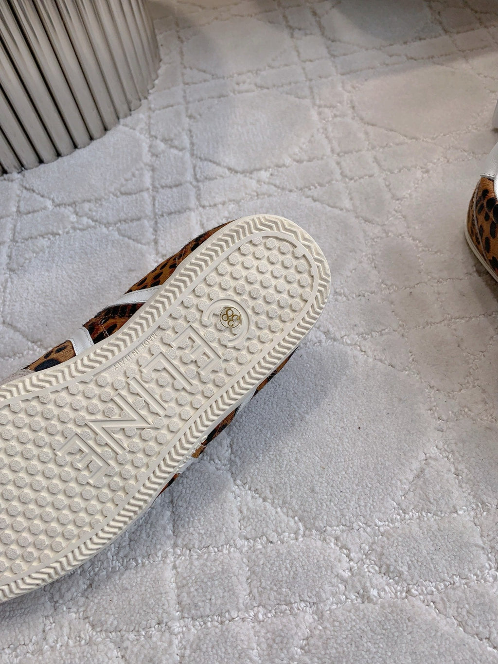 CELINE 25S JOGGER LOW LACE UP SNEAKER IN LEOPARD PRINT CALFSKIN AND SUEDE