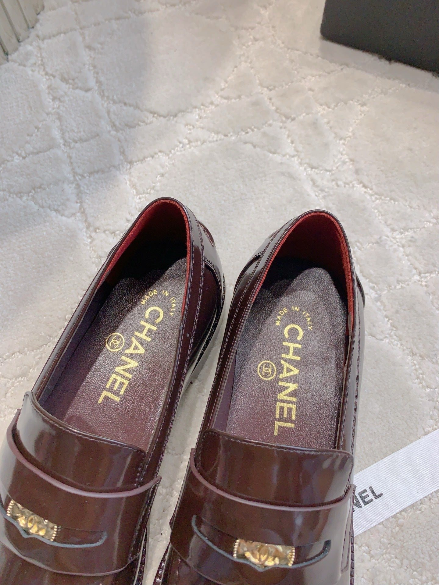 CHANEL 25S MOCCASINS IN ROSEWOOD CALFSKIN GOLD HARDWARE
