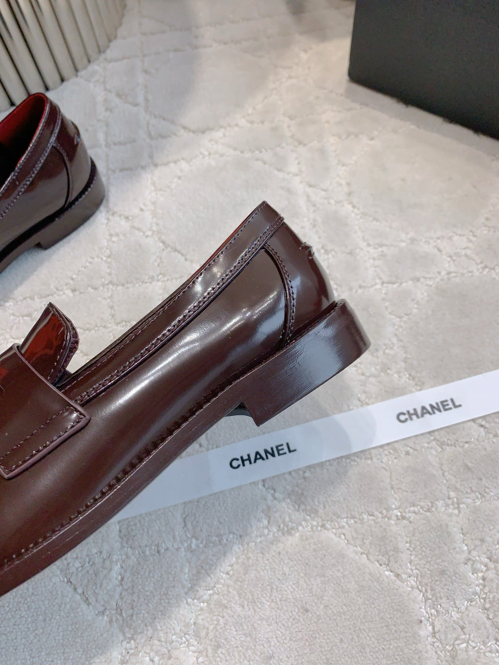 CHANEL 25S MOCCASINS IN ROSEWOOD CALFSKIN GOLD HARDWARE