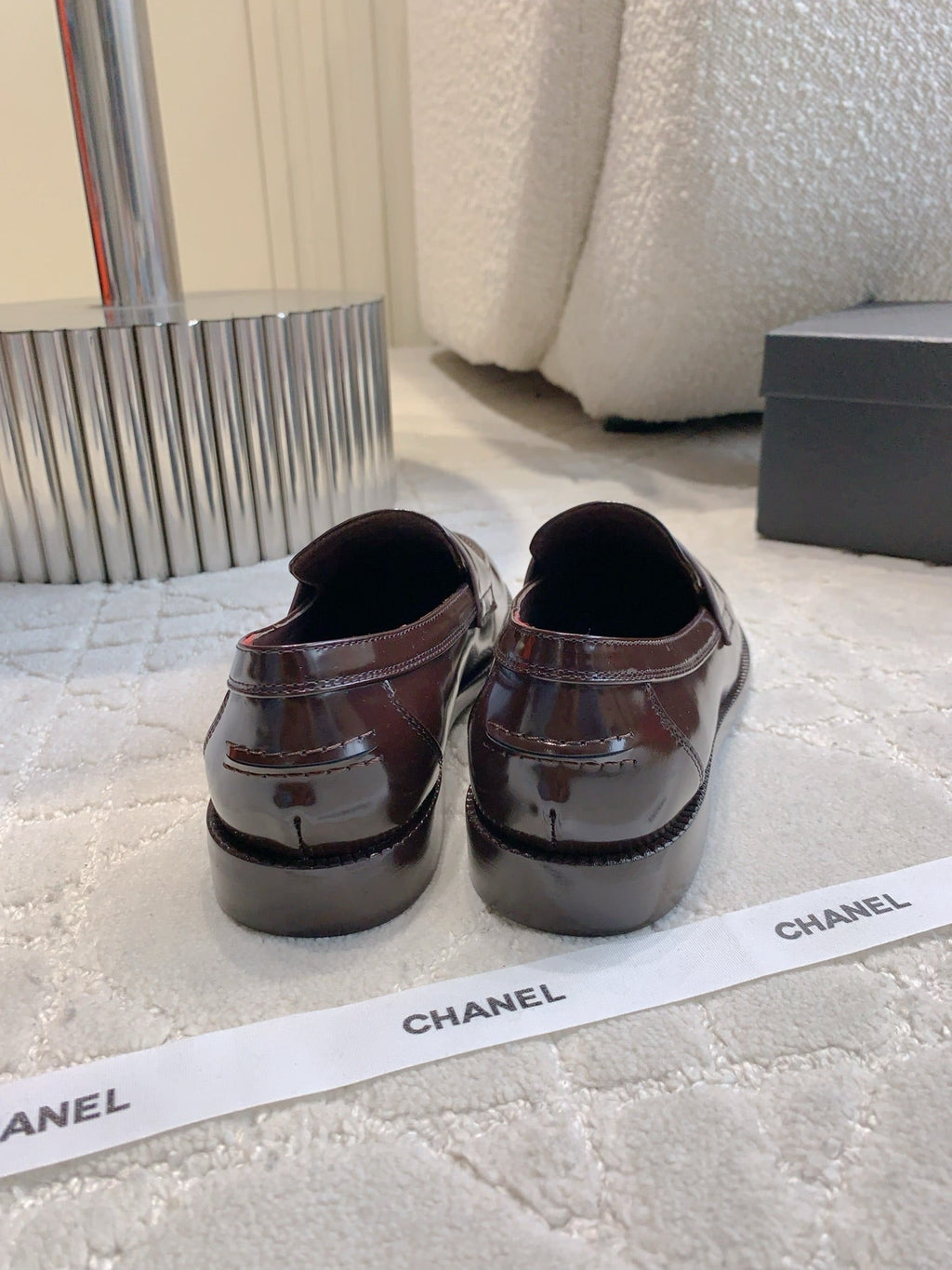 CHANEL 25S MOCCASINS IN ROSEWOOD CALFSKIN GOLD HARDWARE