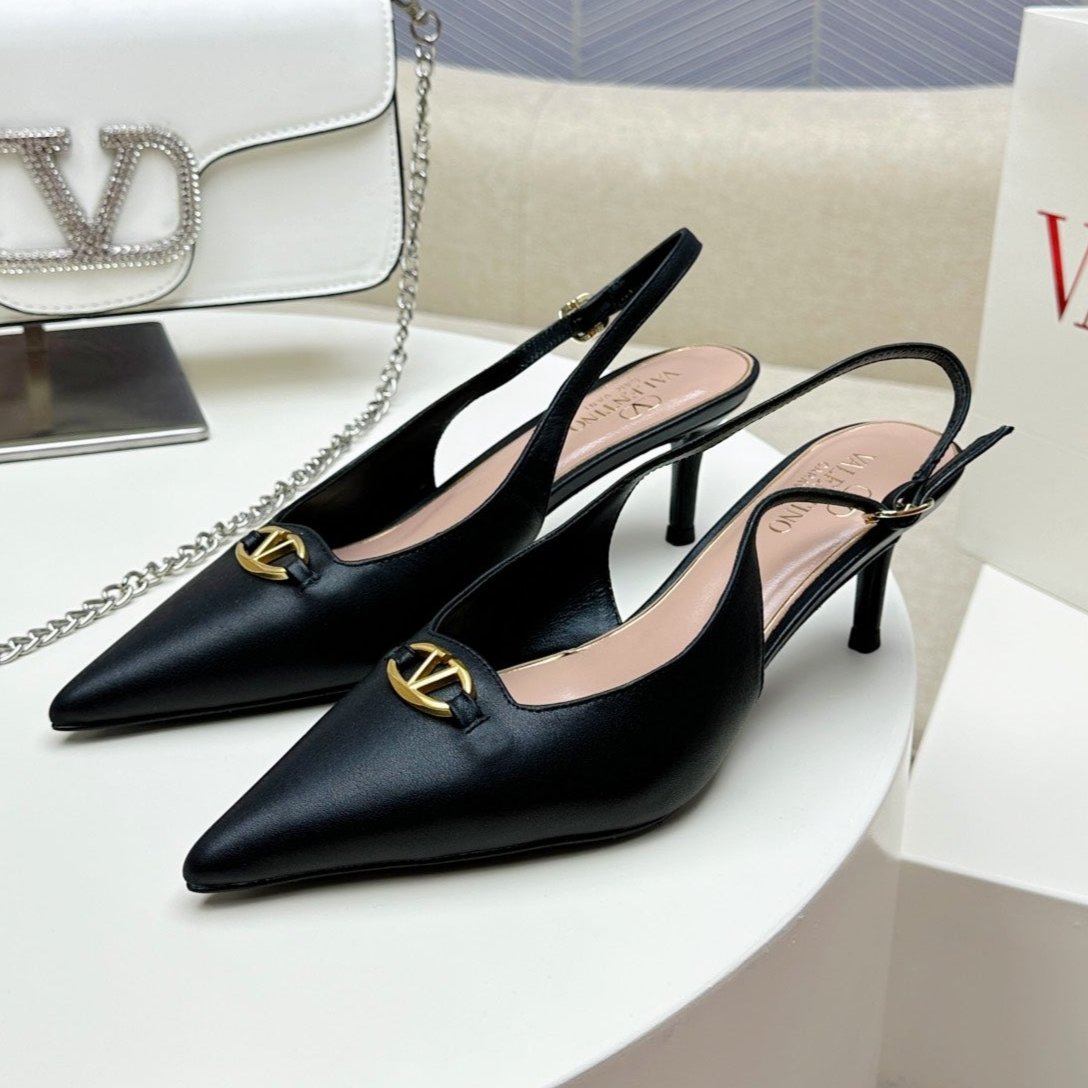 HIGH SLINGBACK 60MM IN BLACK CALFSKIN