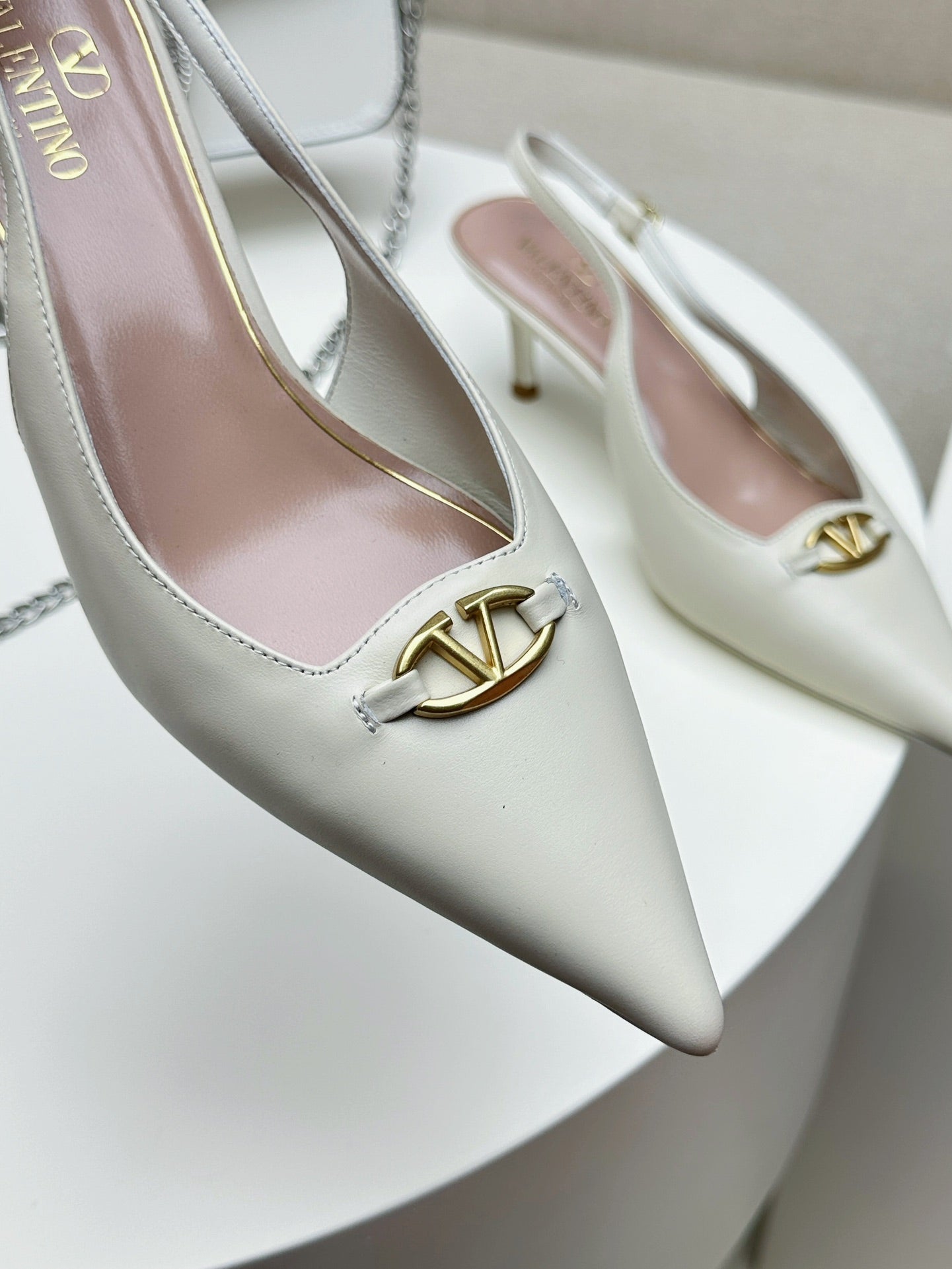 HIGH SLINGBACK 60MM IN WHITE CALFSKIN
