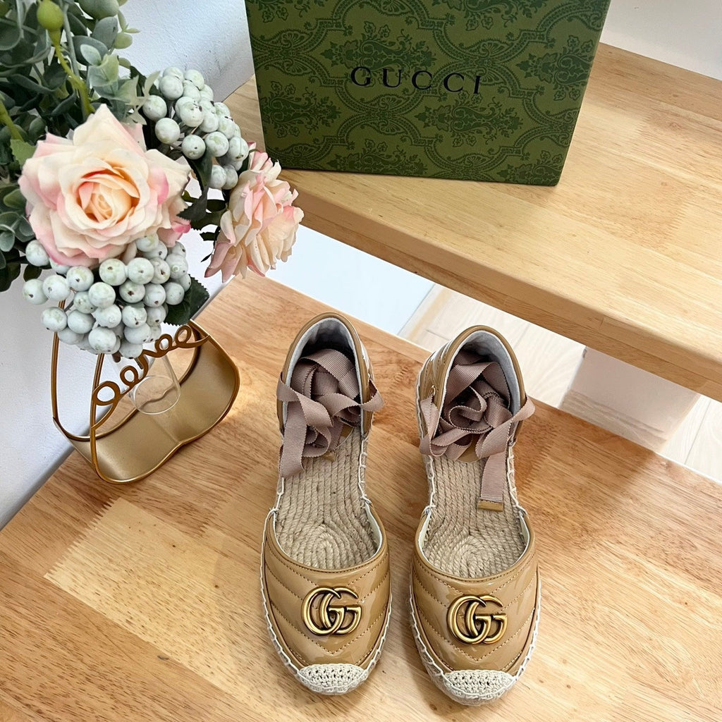 GG  Crochet platform Espadrilles Saddle Brown