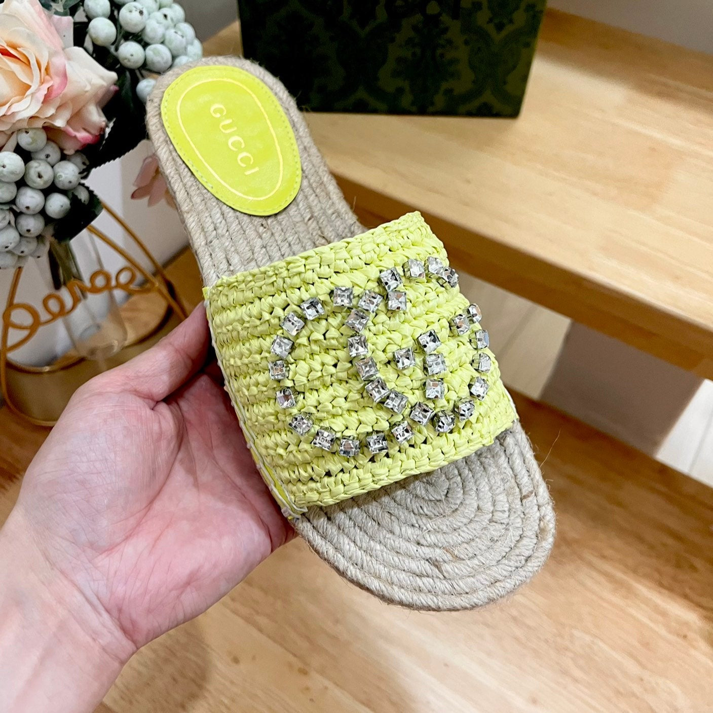 GG  Casual Style Logo Sandals Yellow