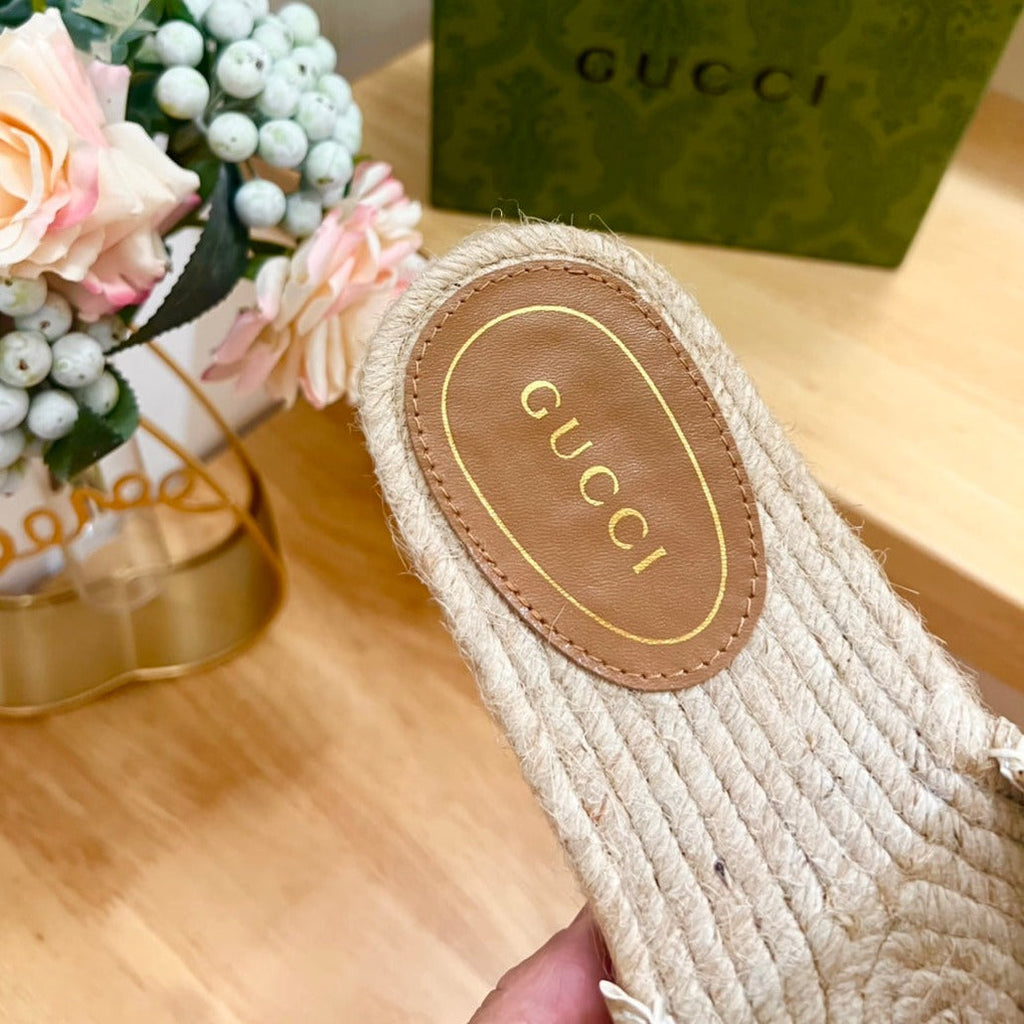 GG  Casual Style Logo Sandals Brown Caramel