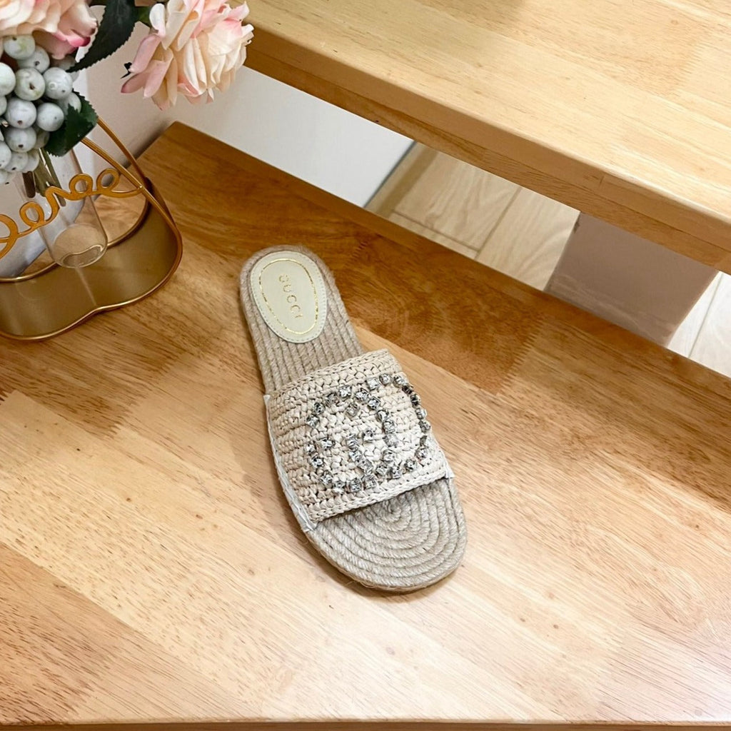 GG  Casual Style Logo Sandals Beige