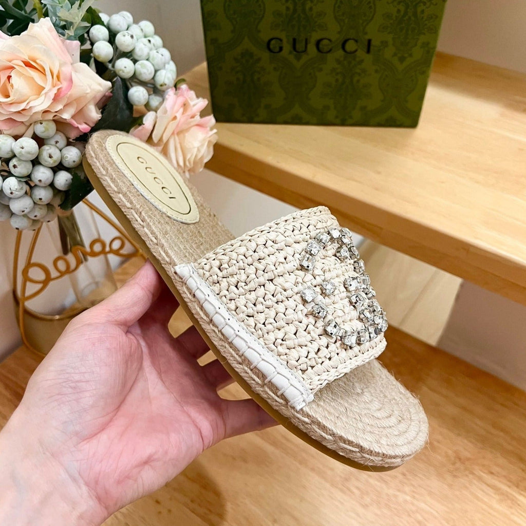 GG  Casual Style Logo Sandals Beige