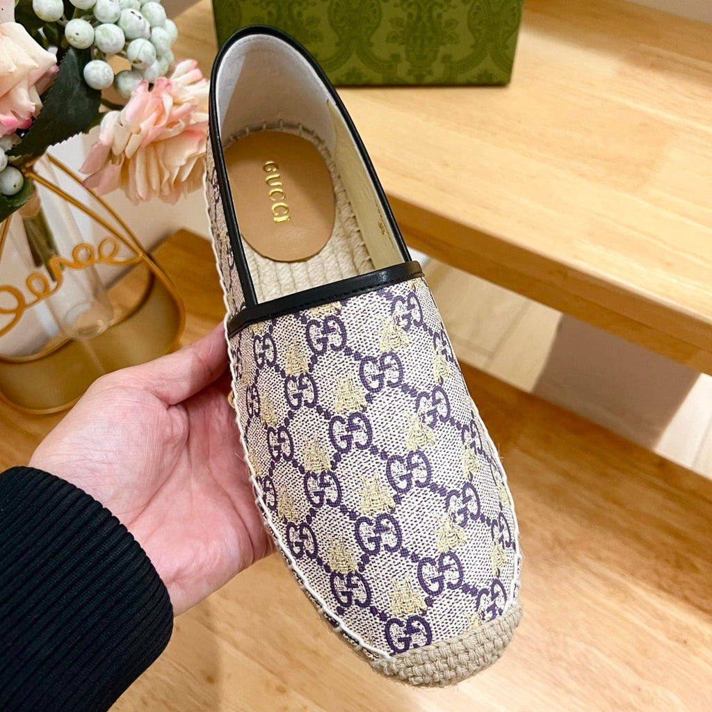 GG  Supreme Flat Shoes White Caro