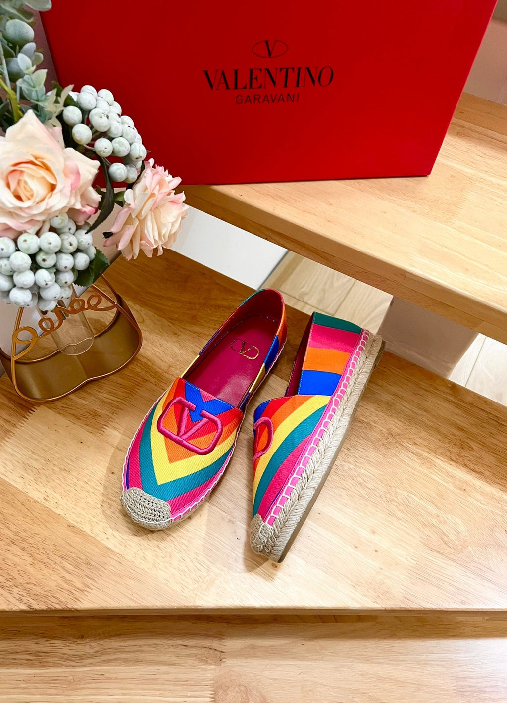 GARAVANI PRINTED COLORFUL CANVAS LOAFER WITH EMBROIDERED LOGO