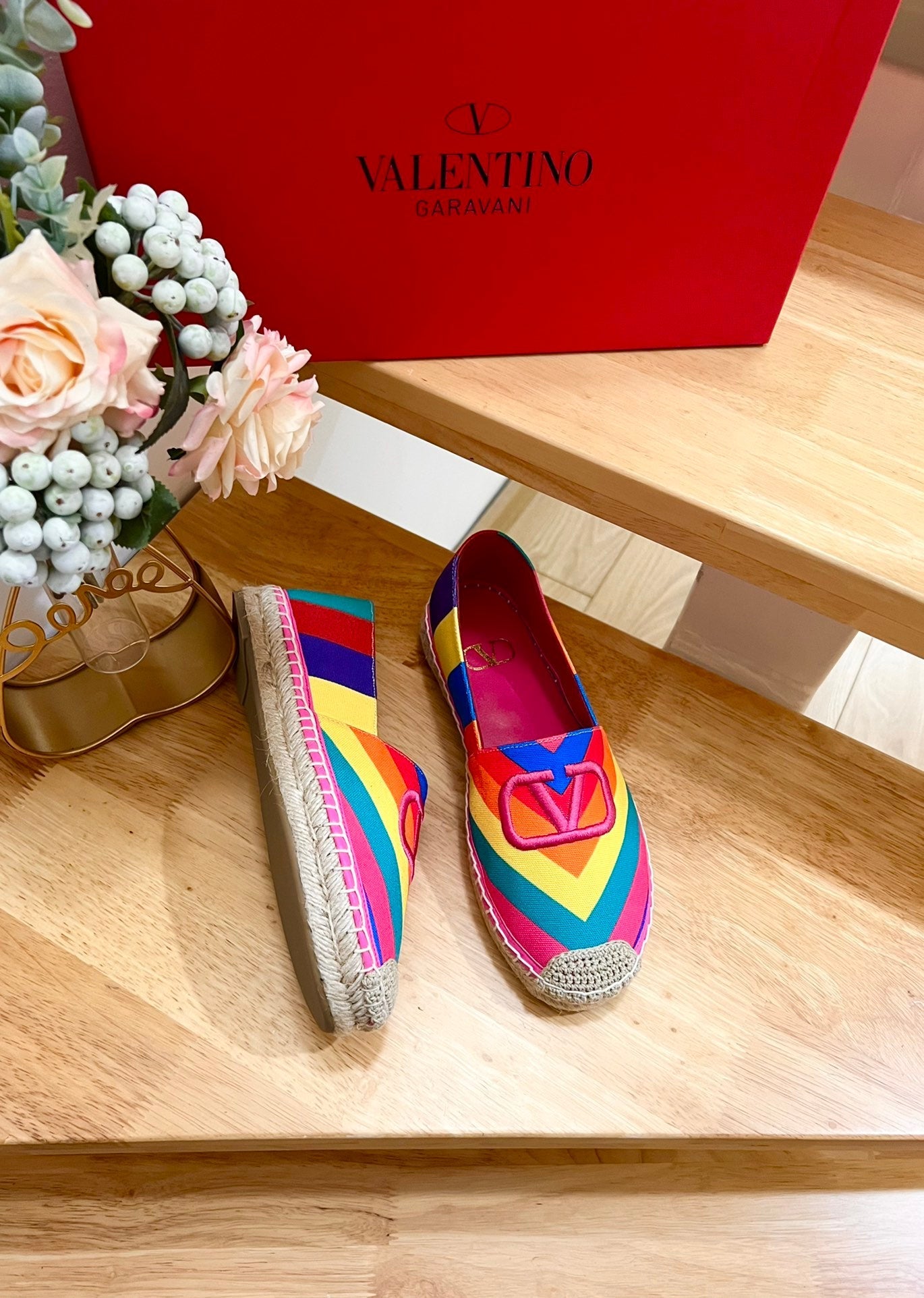 GARAVANI PRINTED COLORFUL CANVAS LOAFER WITH EMBROIDERED LOGO
