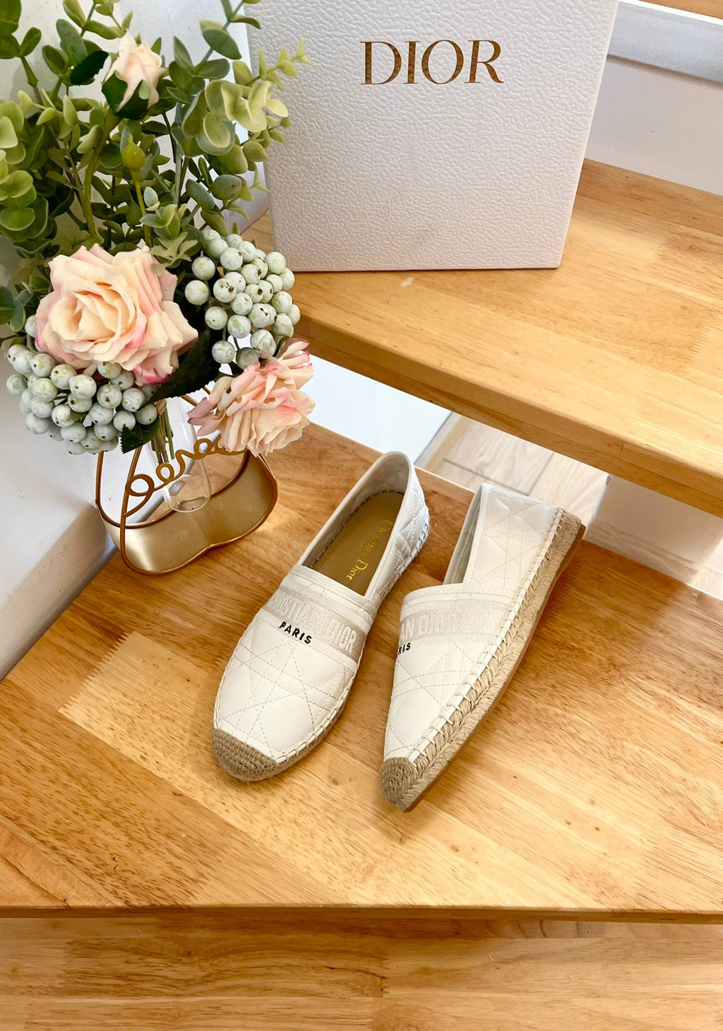 GRANVILLE ESPADRILLE WHITE QUILTED CANNAGE CALFSKIN