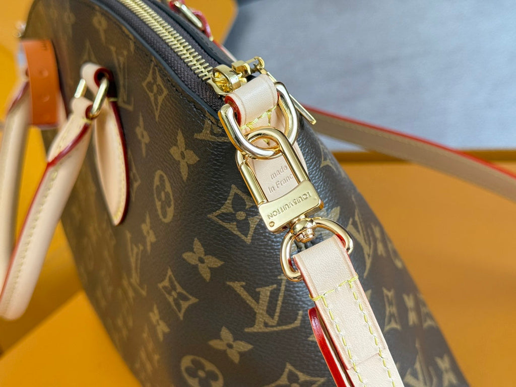 LV 25S BOÉTIE TOTE 25 IN BROWN MONOGRAM COATED CANVAS AND CALFSKIN GOLD HARDWARE