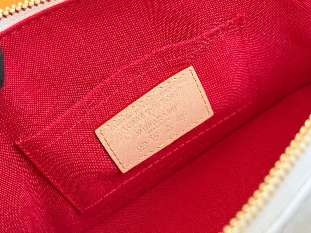 LV 25S ALMA BB 23 IN WHITE CANVAS MONOGRAM CHERRY PRINT GOLD HARDWARE