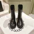 CC SHORT BOOTS BLACK CALFSKIN