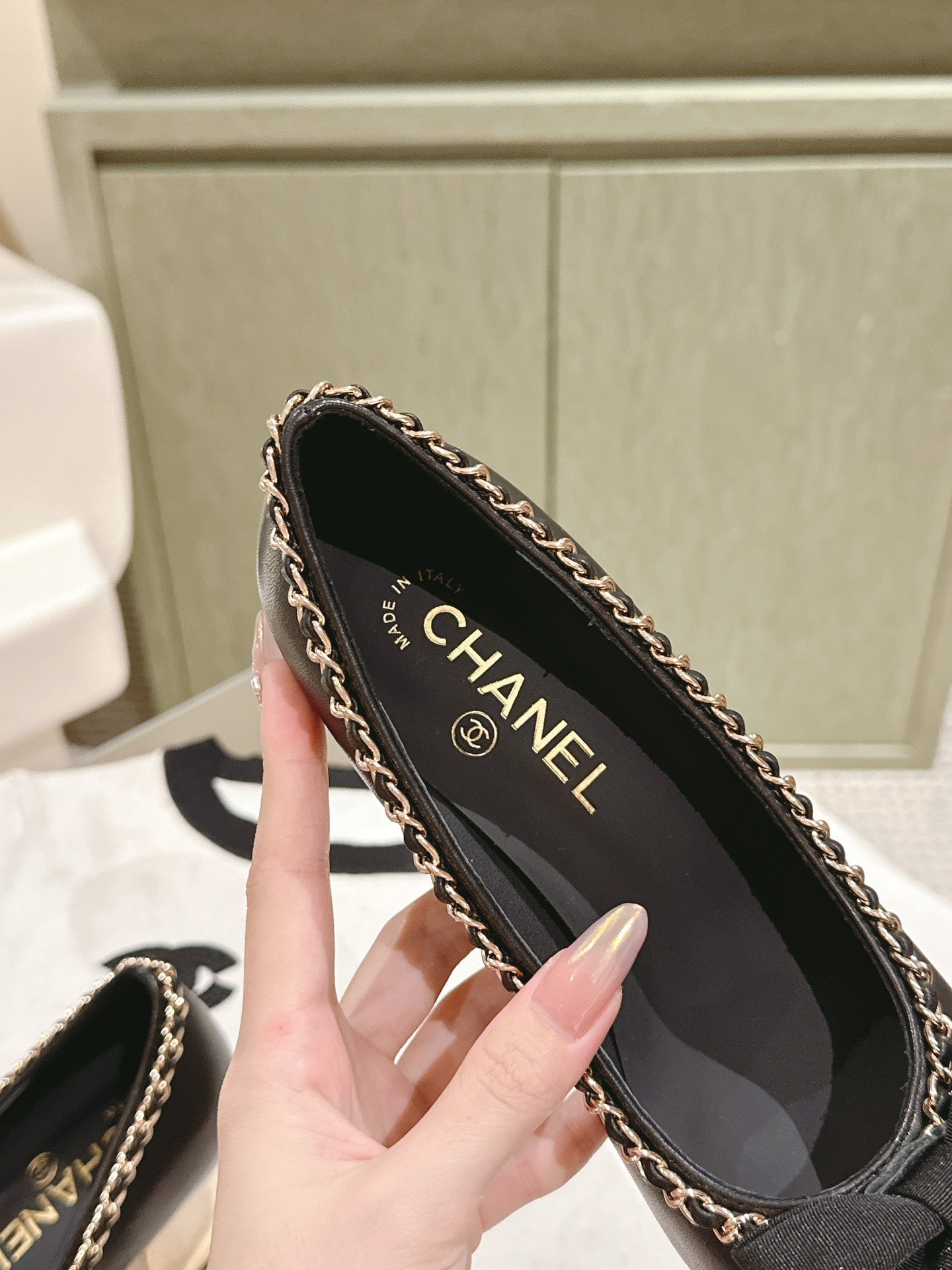 CC HIGH HEELS BLACK CALFSKIN AND FABRIC