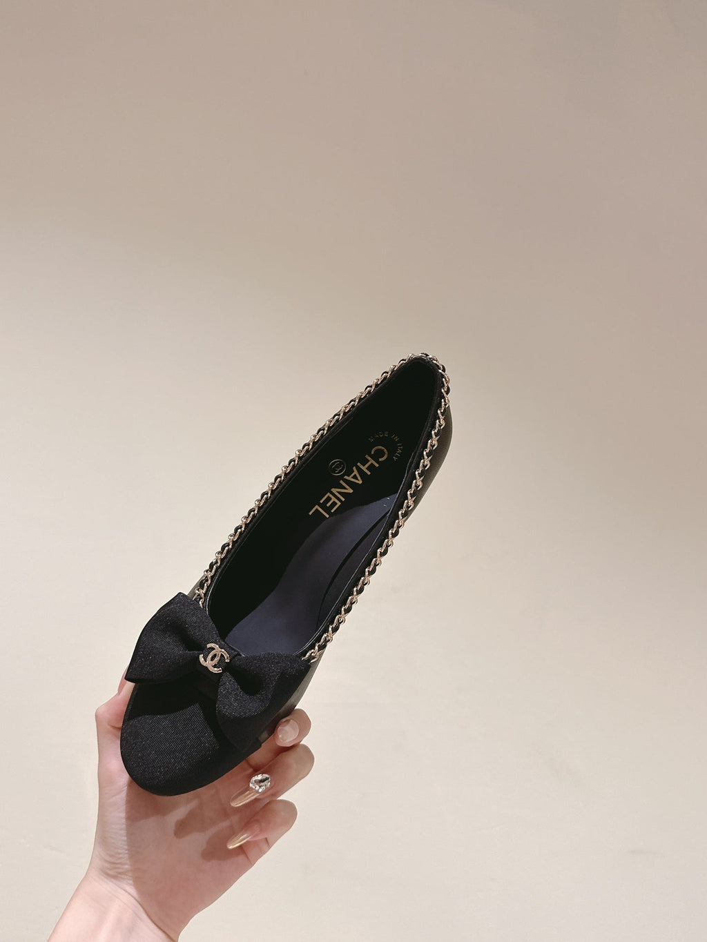CC HIGH HEELS BLACK CALFSKIN AND FABRIC