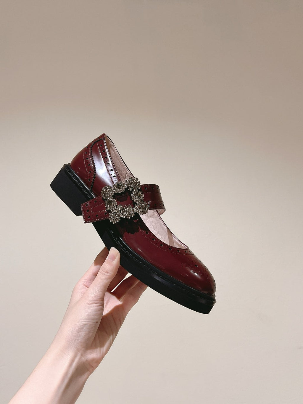 VIV' RANGERS MARY JANES IN BURGUNDY RED CALFSKIN