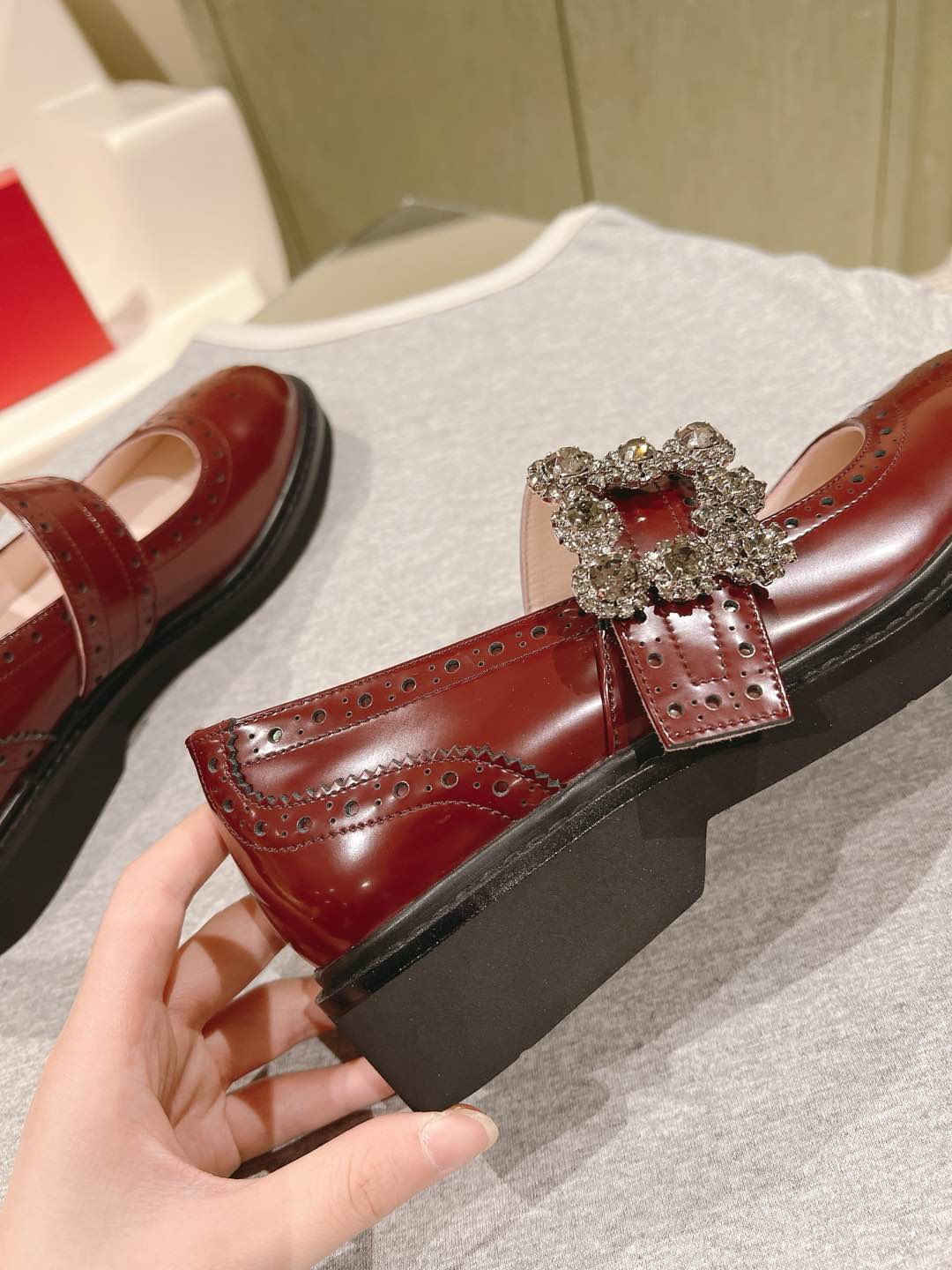 VIV' RANGERS MARY JANES IN BURGUNDY RED CALFSKIN