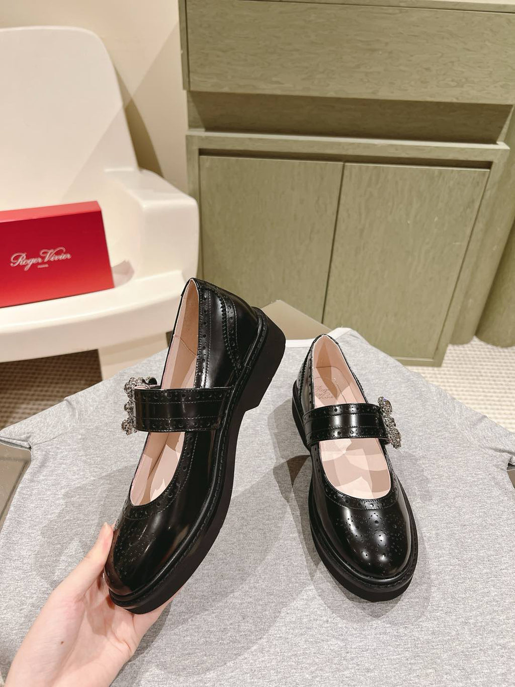 VIV' RANGERS MARY JANES IN BLACK CALFSKIN