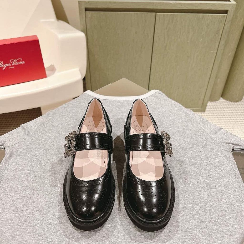 VIV' RANGERS MARY JANES IN BLACK CALFSKIN