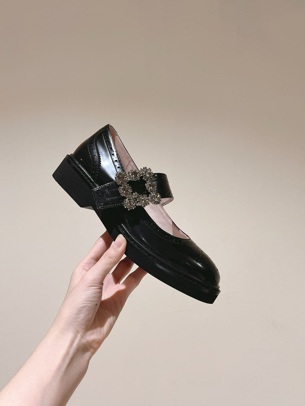 VIV' RANGERS MARY JANES IN BLACK CALFSKIN