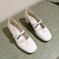 SWING HIGH MARY JANE 55 MM IN WHITE PATENT CALFSKIN