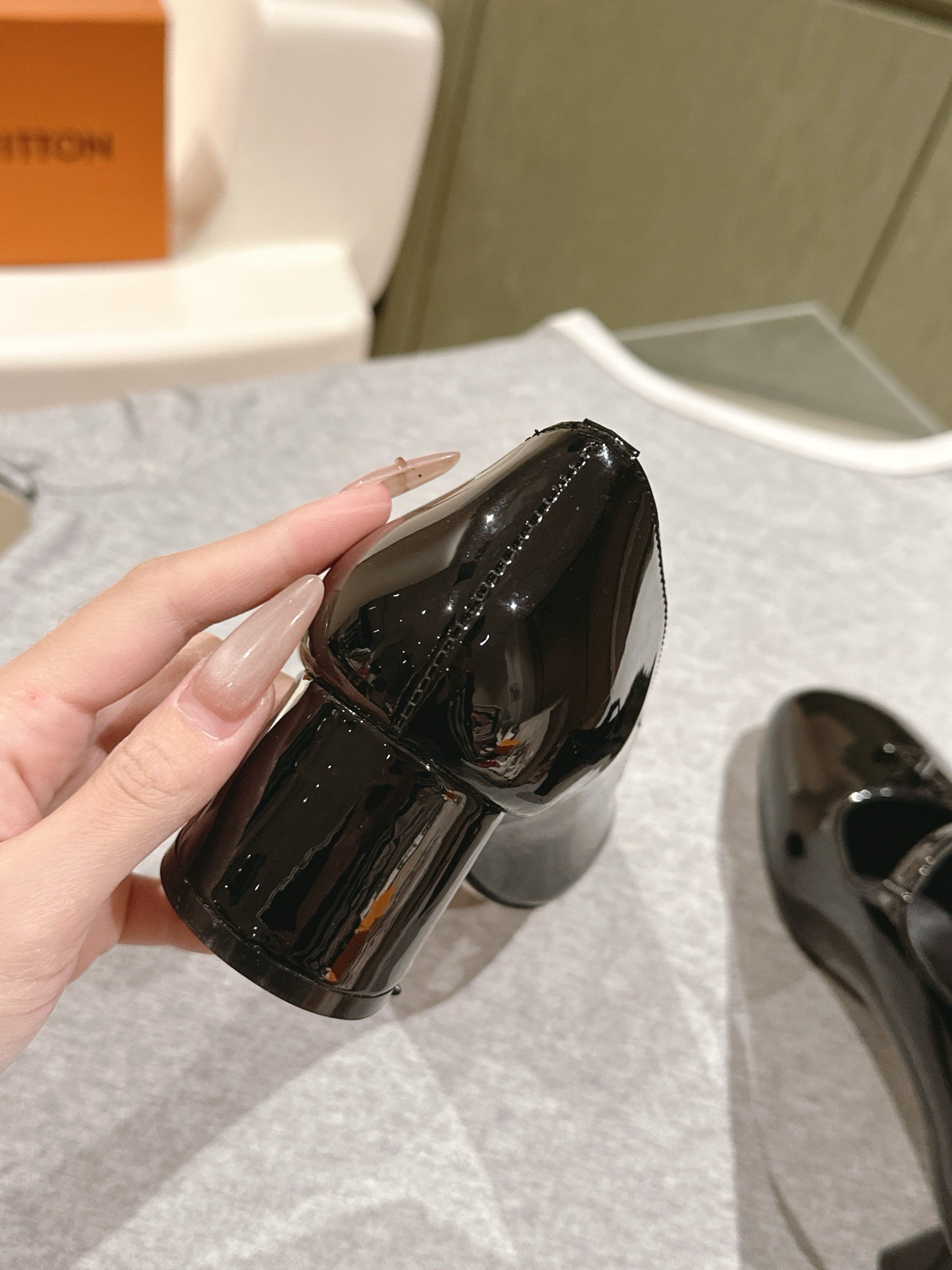 SWING HIGH MARY JANE 55 MM IN BLACK PATENT CALFSKIN