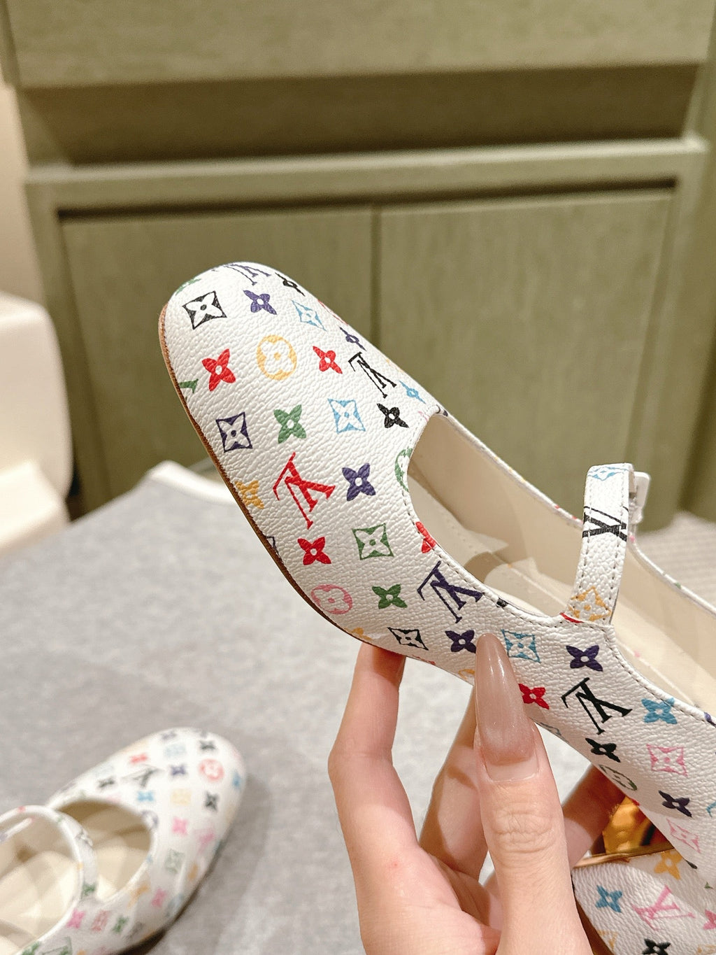 SWING HIGH MARY JANE 55 MM IN WHITE MONOGRAM CALFSKIN