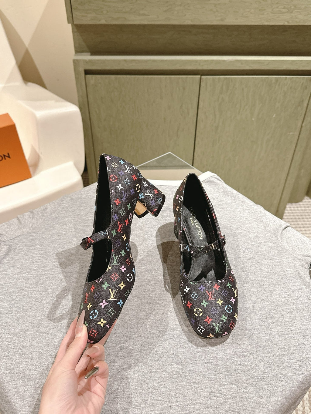 SWING HIGH MARY JANE 55 MM IN BLACK MONOGRAM CALFSKIN