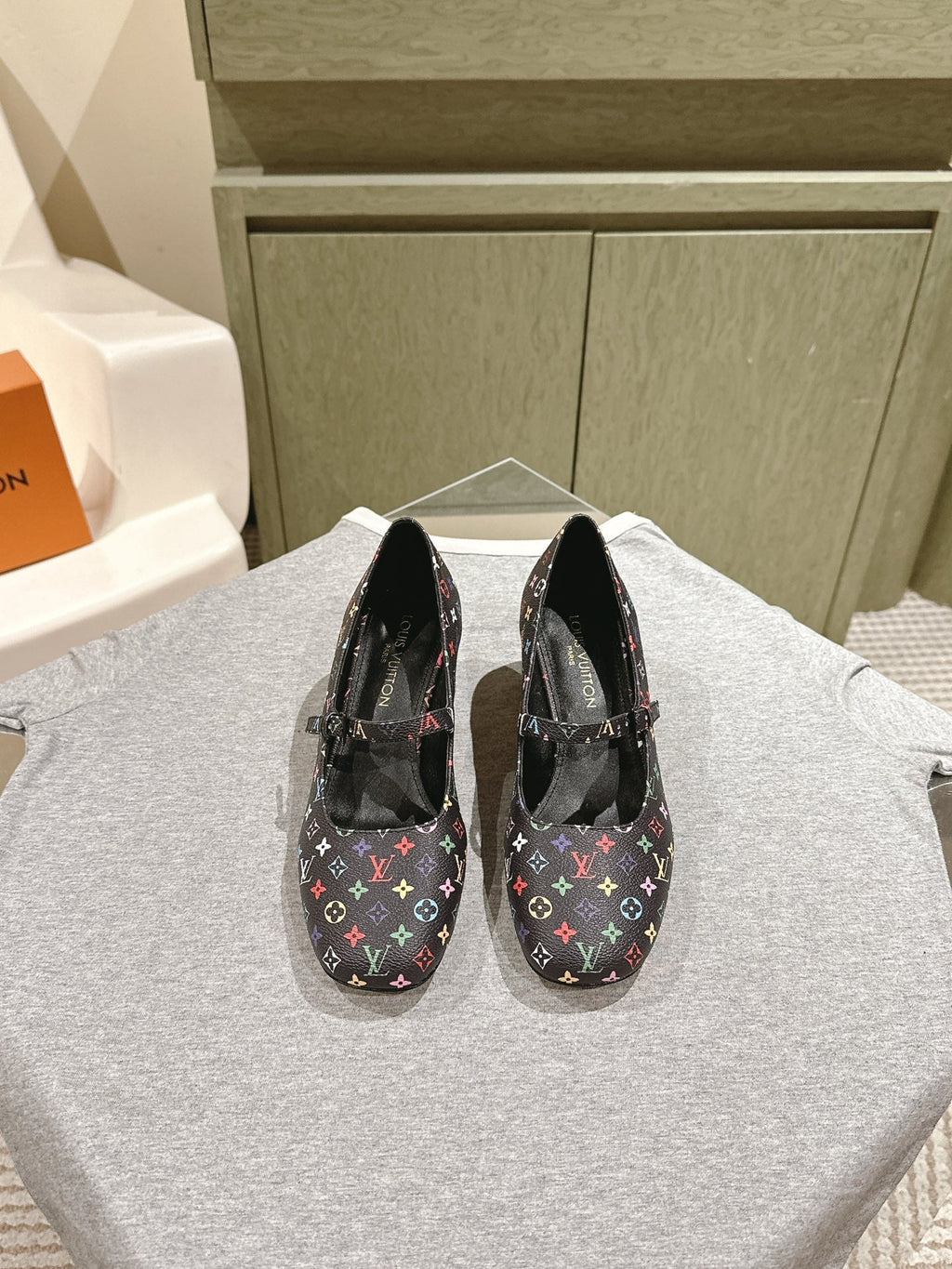 SWING HIGH MARY JANE 55 MM IN BLACK MONOGRAM CALFSKIN