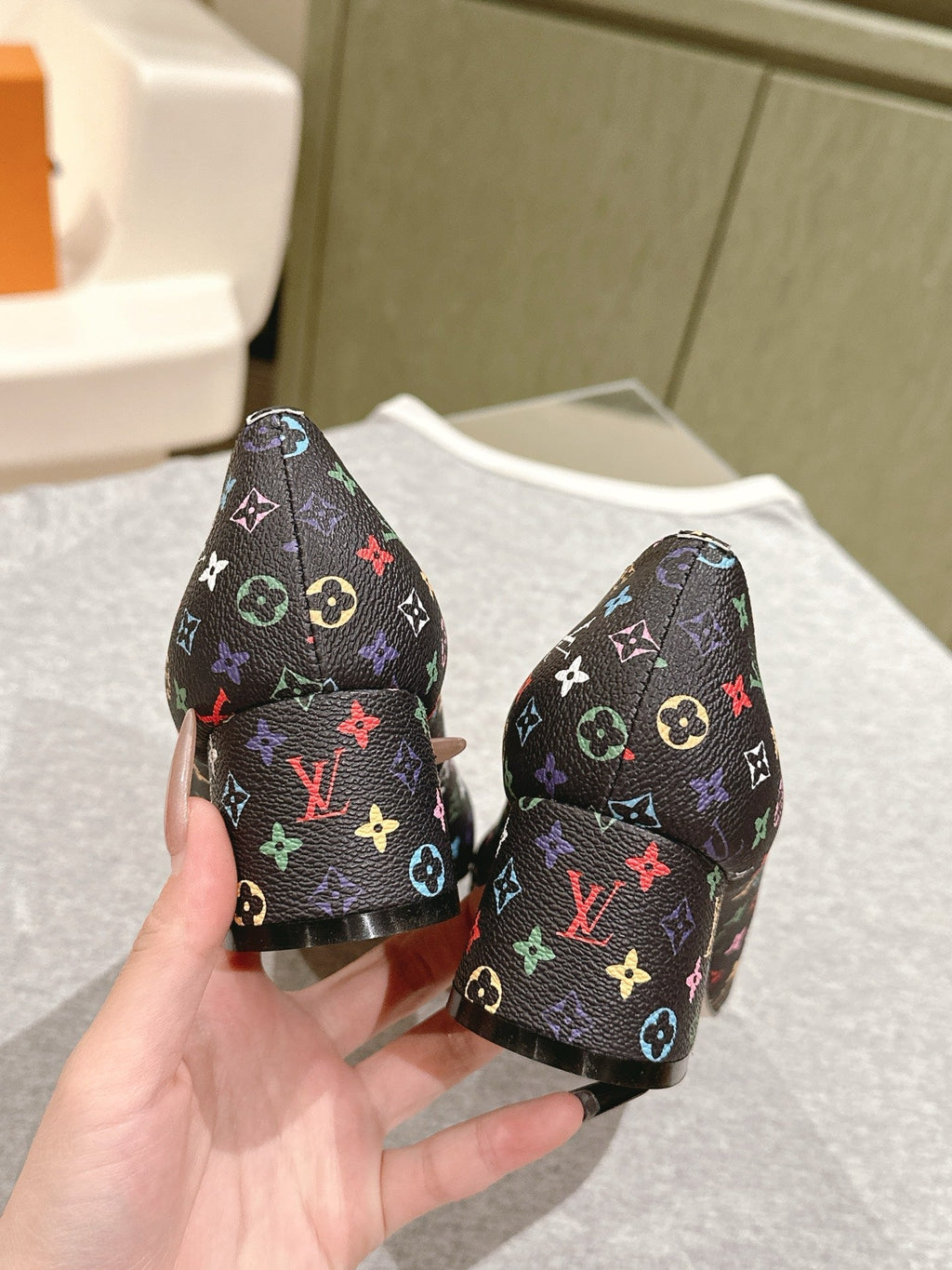 SWING HIGH PUMP 55 MM IN BLACK MONOGRAM CALFSKIN