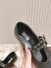 ALAIA MARY JANE 25S IN BLACK LAMBSKIN WITH SILVER HARDWARE