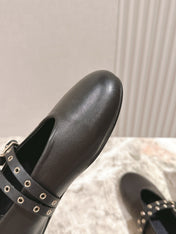 ALAIA MARY JANE 25S IN BLACK LAMBSKIN WITH SILVER HARDWARE