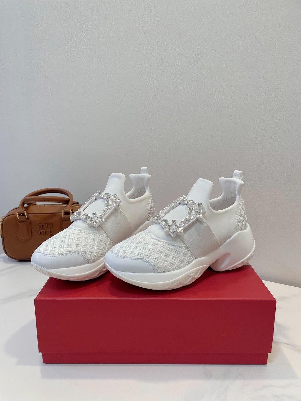 VIV' RUN SNEAKERS IN WHITE TECHNICAL FABRICS TRASS BUCKLE