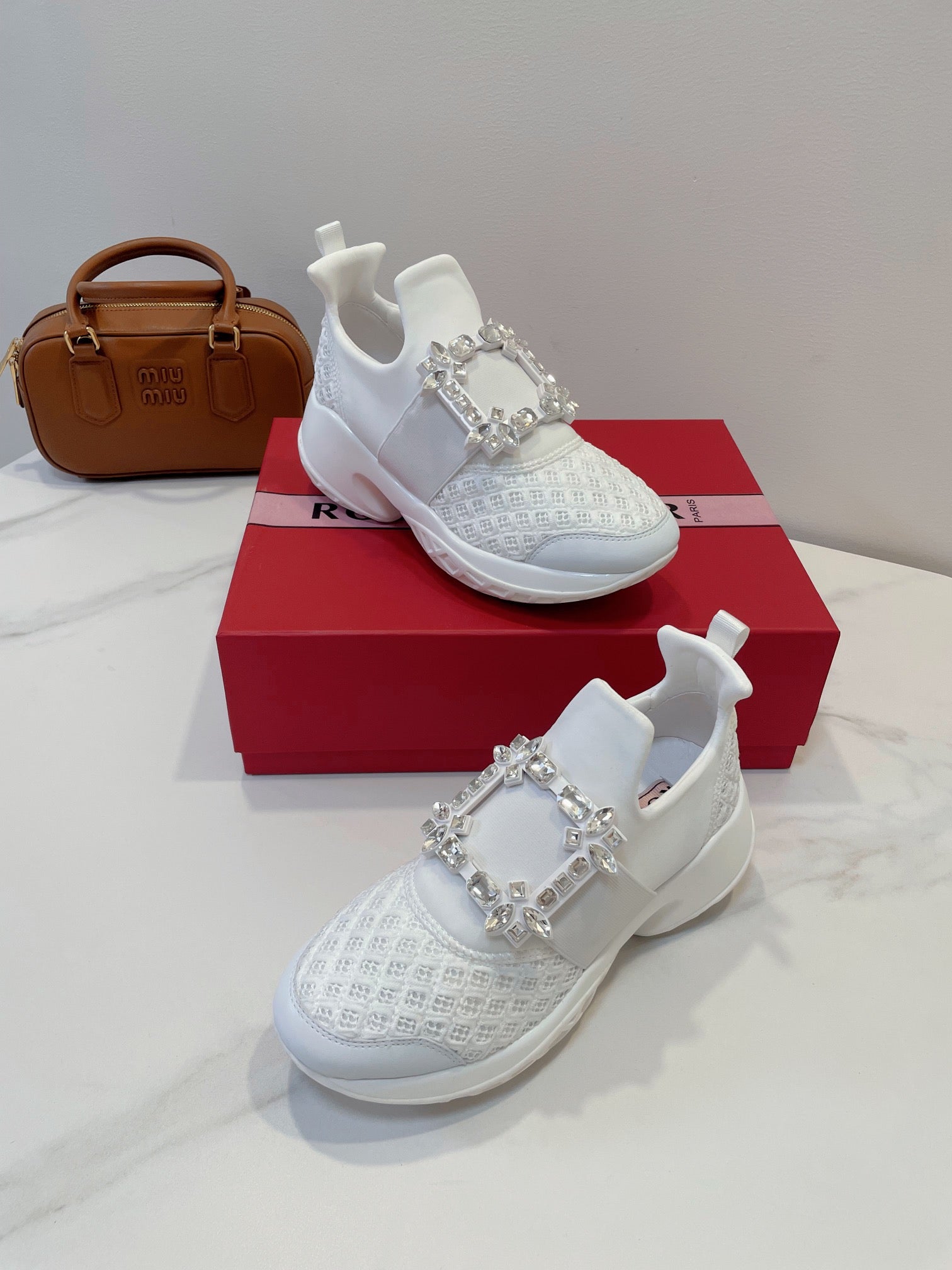 VIV' RUN SNEAKERS IN WHITE TECHNICAL FABRICS TRASS BUCKLE