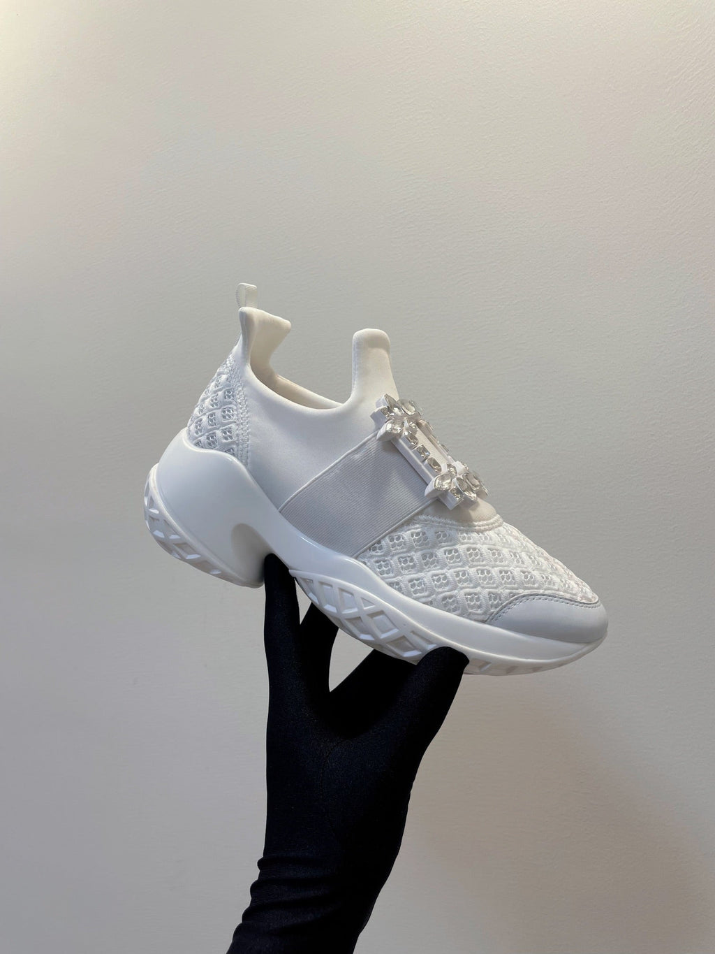 VIV' RUN SNEAKERS IN WHITE TECHNICAL FABRICS TRASS BUCKLE